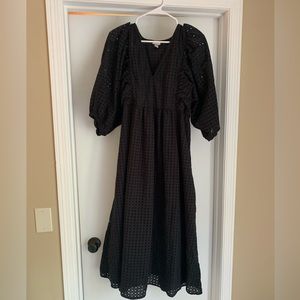 Target Black puff sleeve midi dress